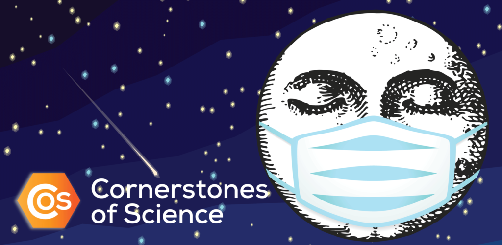 Cornerstones of Science logo with masked moon